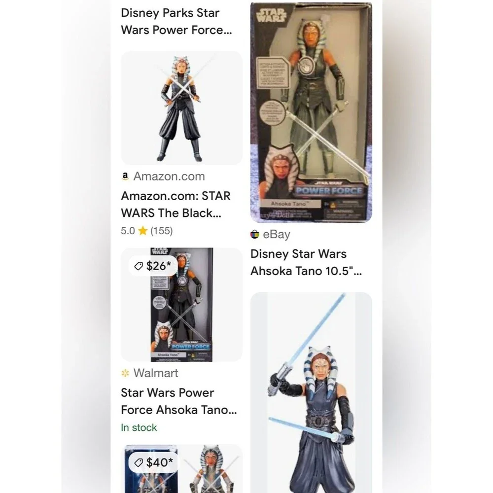 #2330*”12x10”Star Wars Ahsoka Tano Figure - Blue, White & Orange